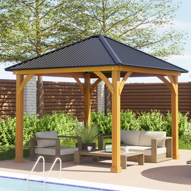 Sunjoy 9 Ft. W x 9 Ft. D Solid Wood Patio Gazebo & Reviews Wayfair